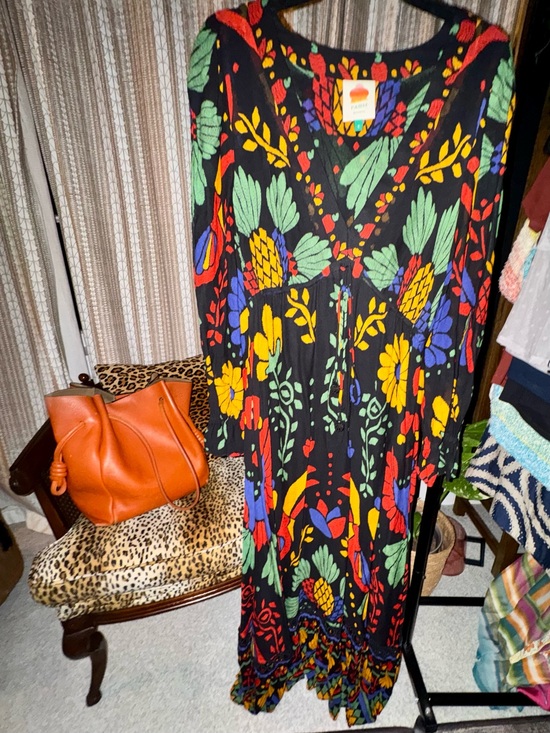 FARM Rio Dresses & Skirts - FARM Rio Black Maxi Dress with Multicolor Floral Print